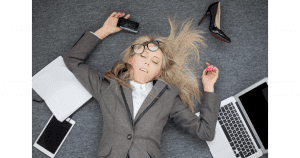 Woman tired and overworked
